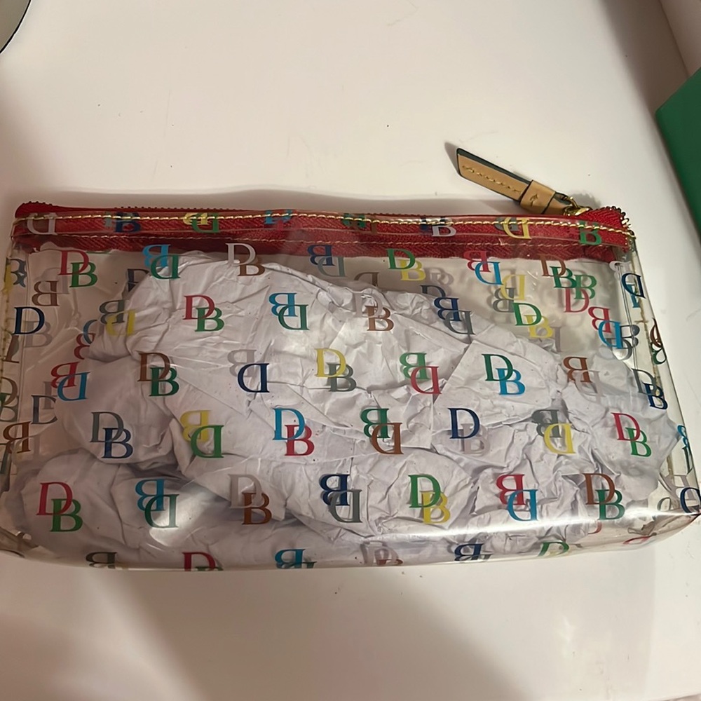 Authentic Dooney & Bourke vintage colorful cosmetic pouch case